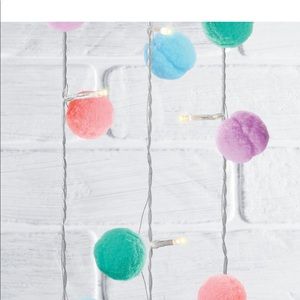 Mini Pom Pom curtain string lights warm white led